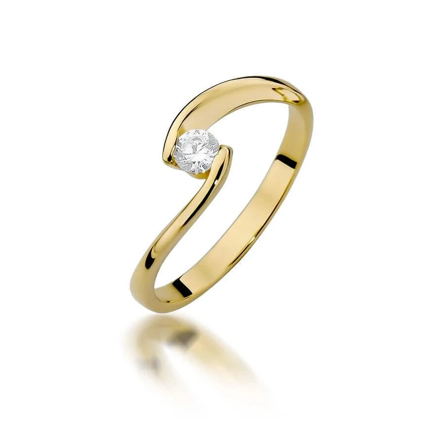 Złoty pierścionek z diamentem EY-366 0,15ct