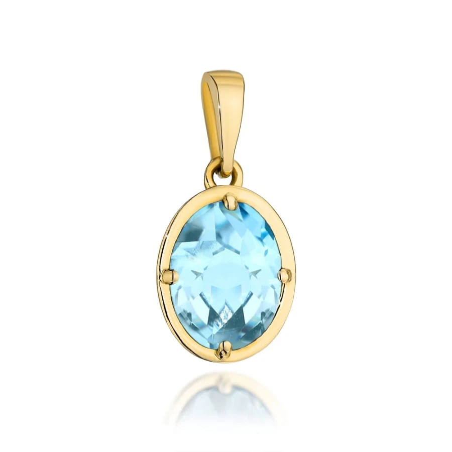 ⭐ Zawieszka złota z kolekcji "COLORFUL STONE" - topaz owal ♥ Ergold