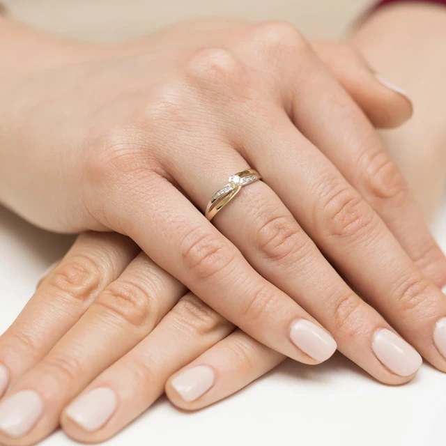 copy of Gold Ring 585 mit Diamant Diamant Diamant 0.10ct