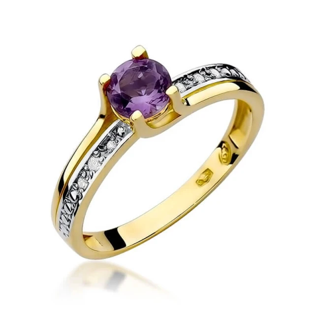 Goldring 585 mit Diamant-Amethyst 0,50ct