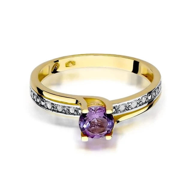 Goldring 585 mit Diamant-Amethyst 0,50ct