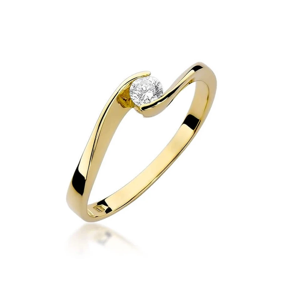 Złoty pierścionek z diamentem EY-160 0,13ct
