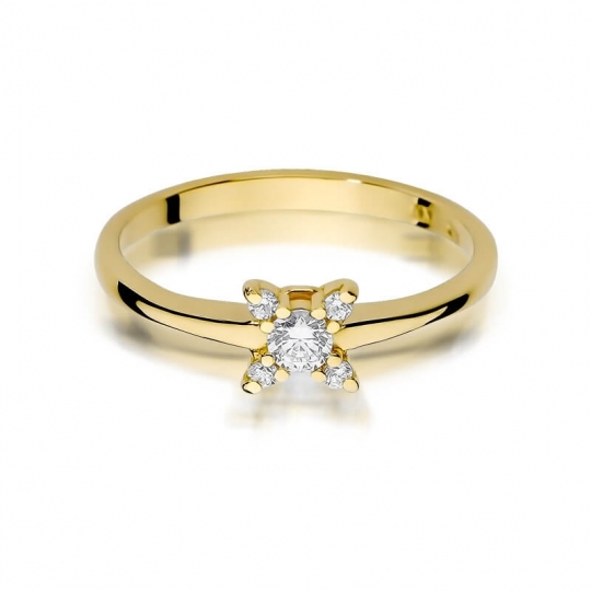 Złoty pierścionek z diamentem EY-376 0,19ct