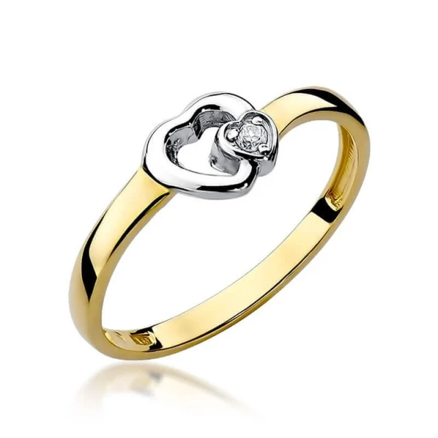 Gold Ring 585 mit Diamant Diamant Diamant 0.02ct