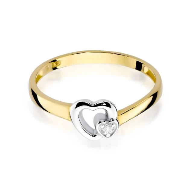 Gold Ring 585 mit Diamant Diamant Diamant 0.02ct