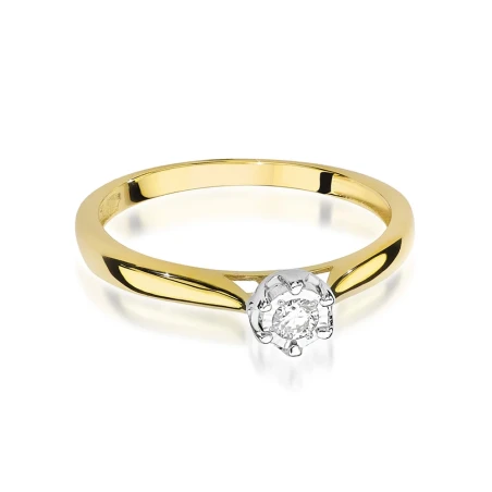 Złoty pierścionek z diamentem 0,08ct