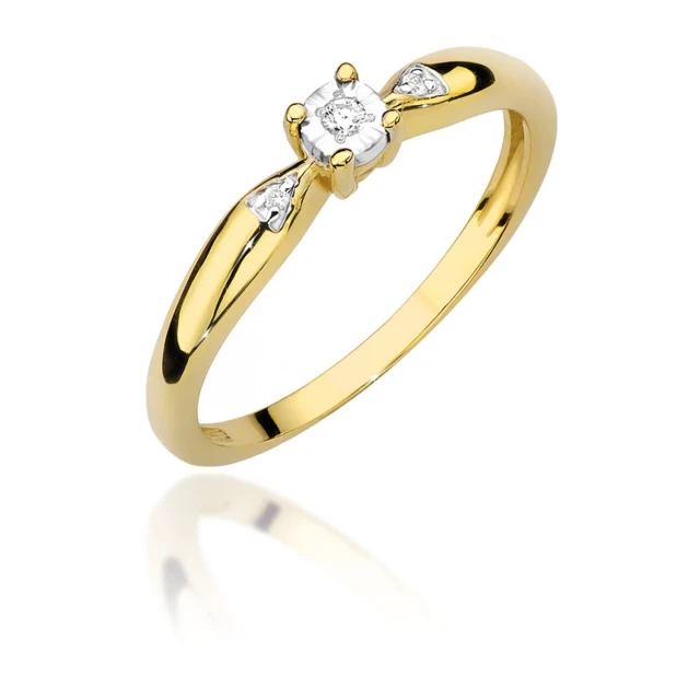 Gold Ring 585 mit Diamant Diamant Diamant 0.10ct