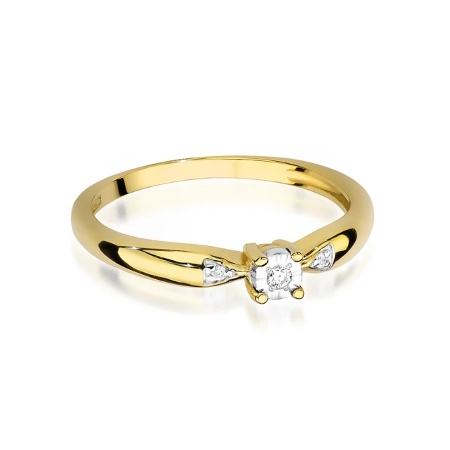 Gold Ring 585 mit Diamant Diamant Diamant 0.10ct