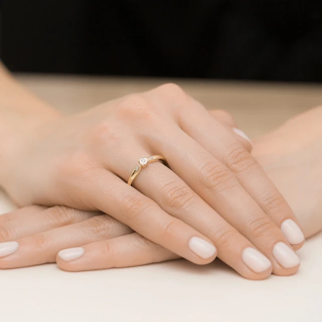 Gold Ring 585 mit Diamant Diamant Diamant 0.10ct