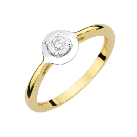 Złoty pierścionek z brylantem 0,08ct