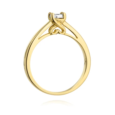Złoty pierścionek zaręczynowy z diamentem 0,08ct