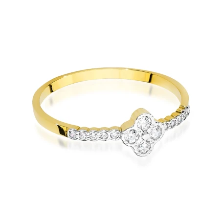 Złoty pierścionek 585 diamenty 0,13ct