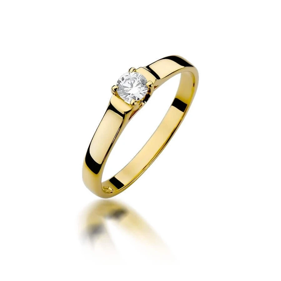 Złoty pierścionek z diamentem EY-381 0,18ct