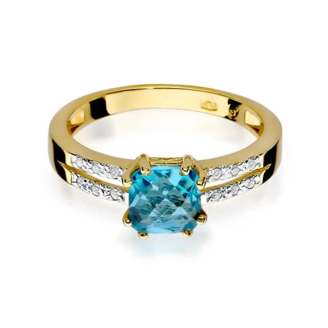 Goldring 585 mit Diamanttopaz 0,70ct