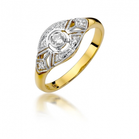 Złoty pierścionek z diamentem EY-413 0,19ct