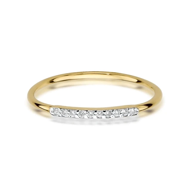 Złoty pierścionek 585 z diamentami 0,05ct