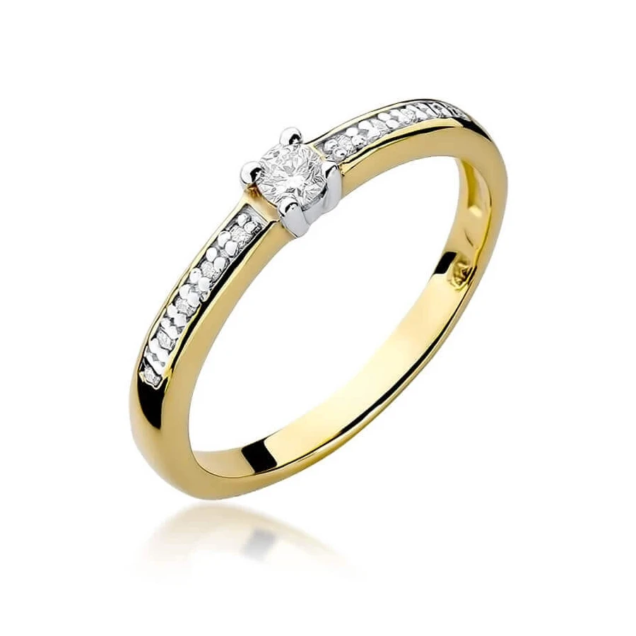 Złoty pierścionek z diamentem EY-288 0,13ct