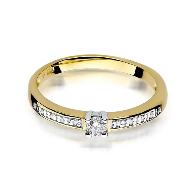 Gold Ring 585 mit Diamant Diamant Diamant 0.13ct
