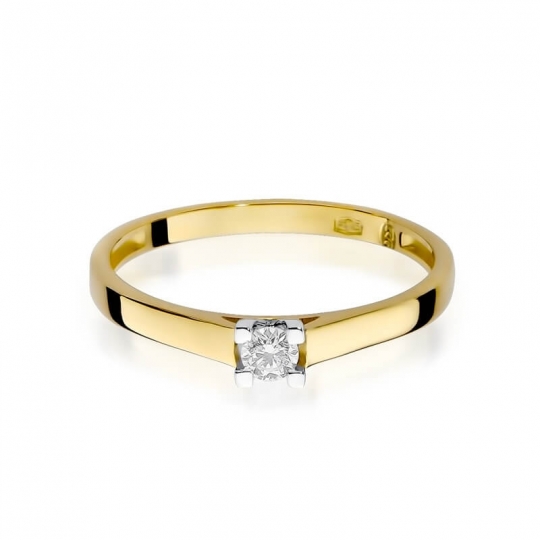 Złoty pierścionek z diamentem EY-221 0,08ct