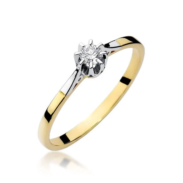 Gold Ring 585 mit Diamant Diamant Diamant 0.10ct