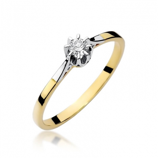Złoty pierścionek z diamentem EY-209 0,10ct