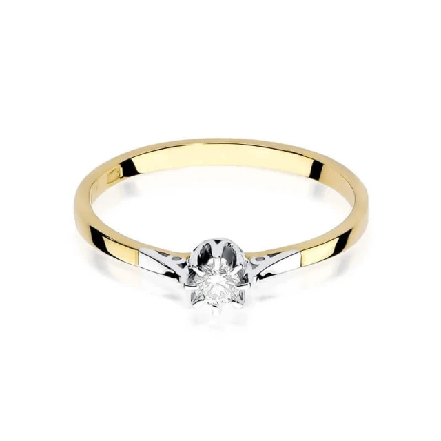 Gold Ring 585 mit Diamant Diamant Diamant 0.10ct