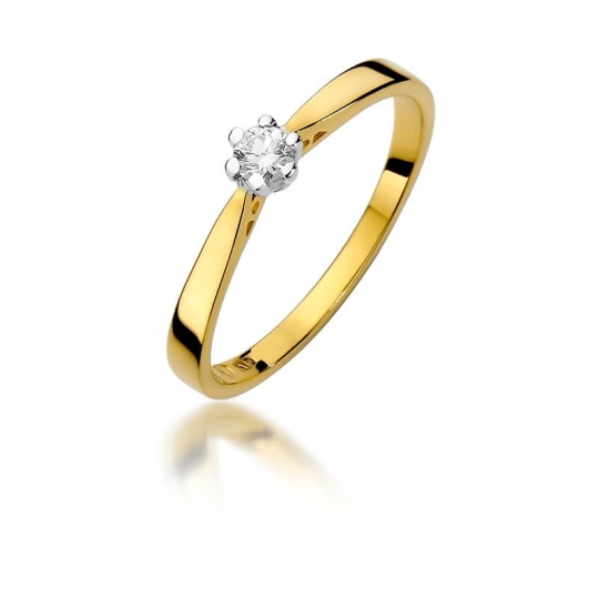Złoty pierścionek z diamentem EY-229 0,10ct