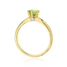 Złoty pierścionek z oliwinem 585 certyfikat