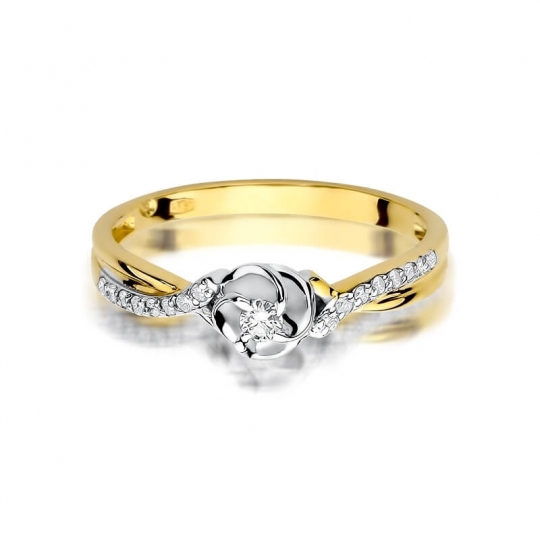 Złoty pierścionek z diamentem EY-420 0,12ct