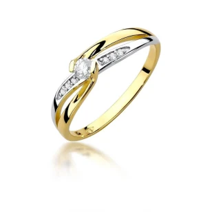 Złoty pierścionek z diamentem EY-415 0,13ct