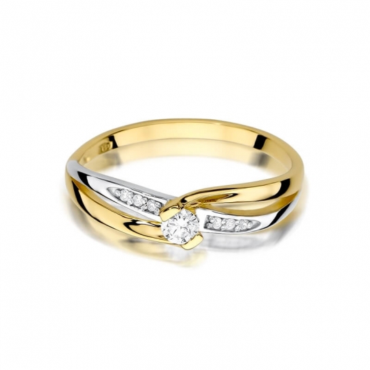 Złoty pierścionek z diamentem EY-415 0,13ct