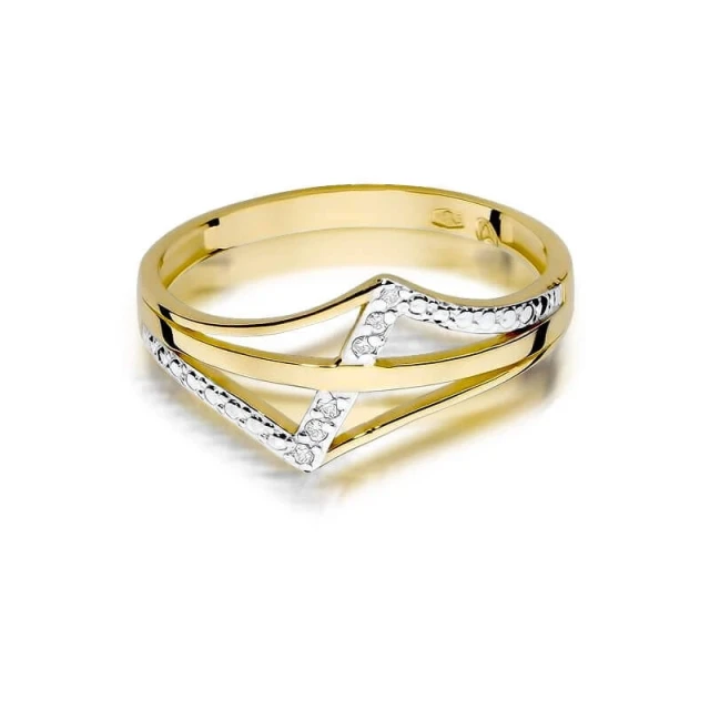 Gold Ring 585 mit Diamant Diamant Diamant 0.03ct