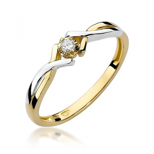 Złoty pierścionek z diamentem EY-190 0,04ct