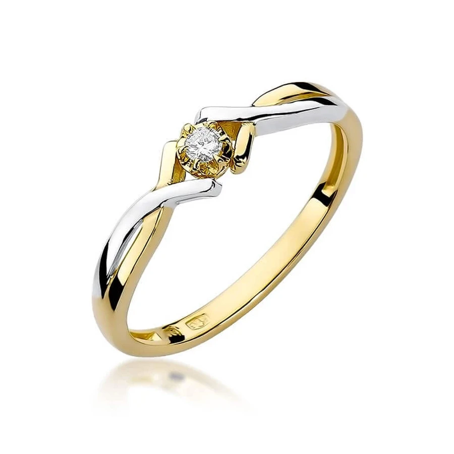 Złoty pierścionek z diamentem EY-190 0,04ct