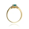 Złoty pierścionek ze szmaragdem diamenty złoto 585