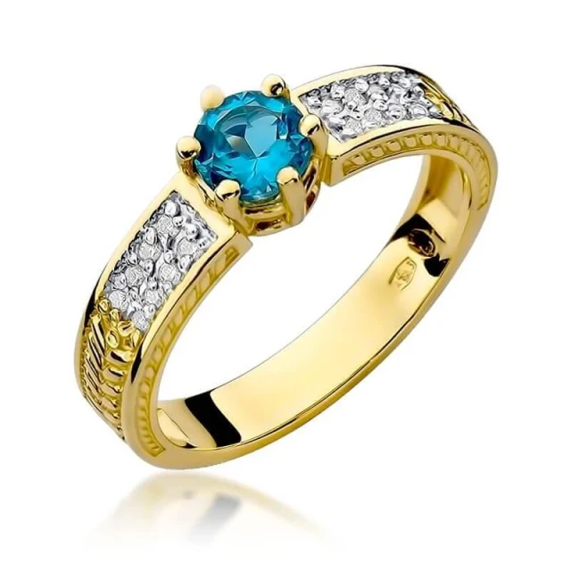 Goldring 585 mit Diamanttopaz 0,50ct