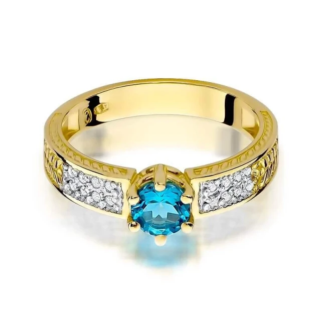 Goldring 585 mit Diamanttopaz 0,50ct