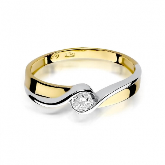 Złoty pierścionek z diamentem EY-278 0,15ct