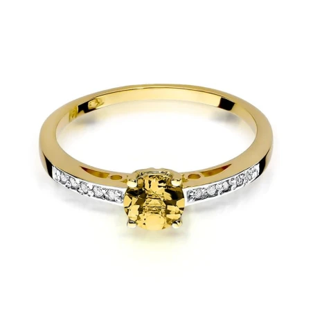 Złoty pierścionek z cytrynem 585