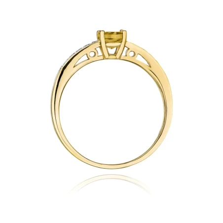 Złoty pierścionek z cytrynem 585