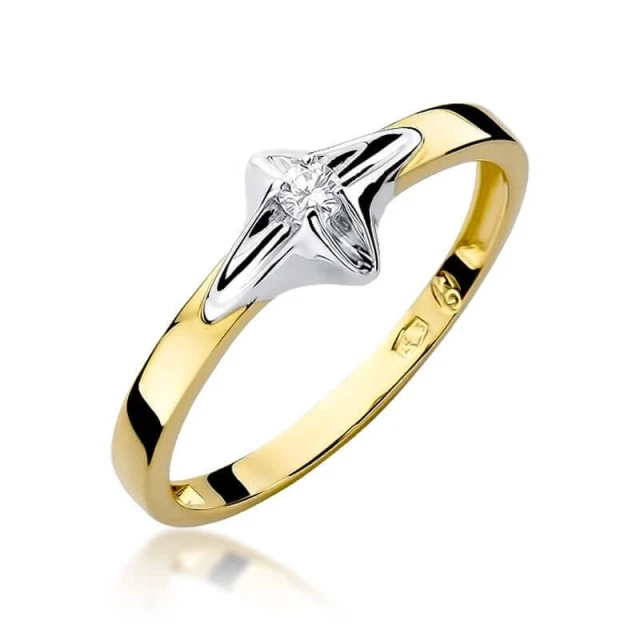 Gold Ring 585 mit Diamant Diamant Diamant 0.05ct