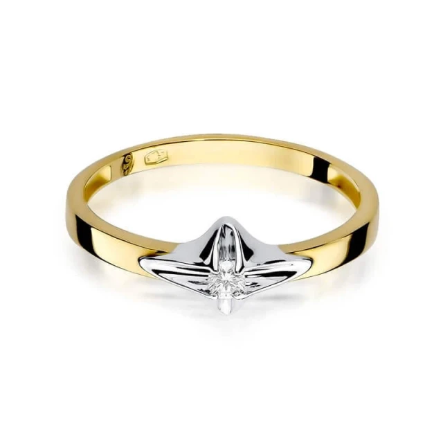 Gold Ring 585 mit Diamant Diamant Diamant 0.05ct