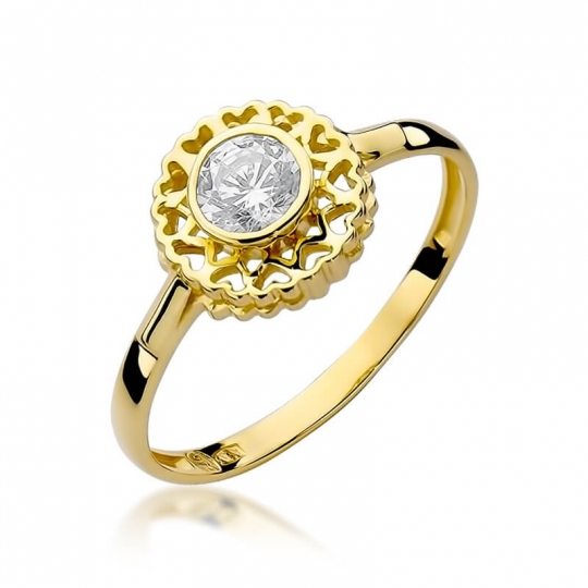 Złoty pierścionek z diamentem EY-149 0,30ct