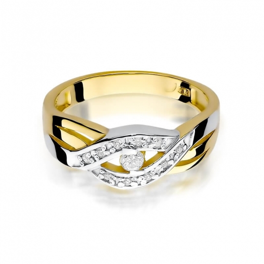 Złoty pierścionek z diamentem EY-83 0,10ct