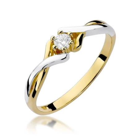 Złoty pierścionek z diamentem EY-190B 0,10ct