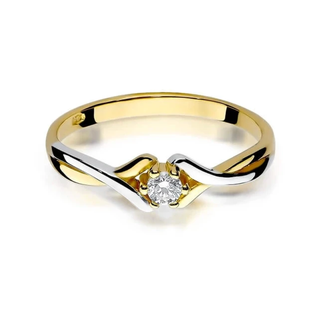 Gold Ring 585 mit Diamant Diamant Diamant 0.10ct