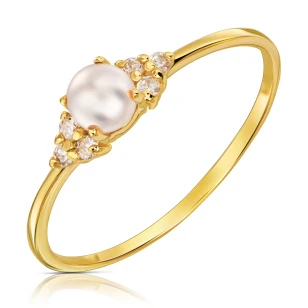 Złoty pierścionek 585 z perłą