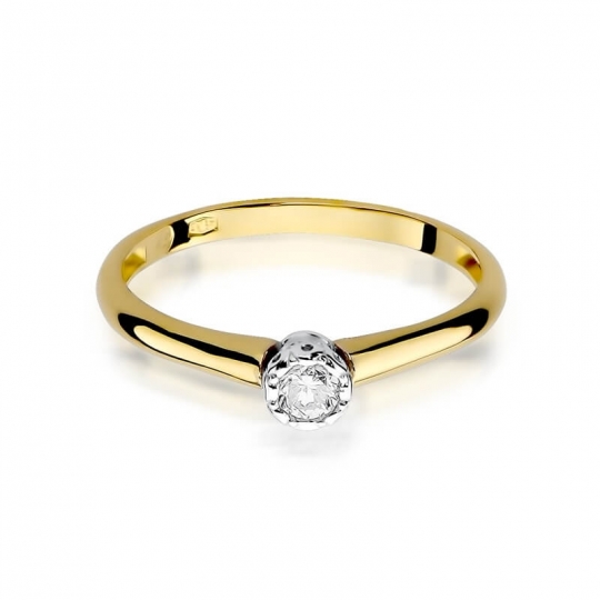 Złoty pierścionek z diamentem EY-42 0,13ct