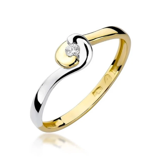 Gold Ring 585 mit Diamant Diamant Diamant 0.04ct