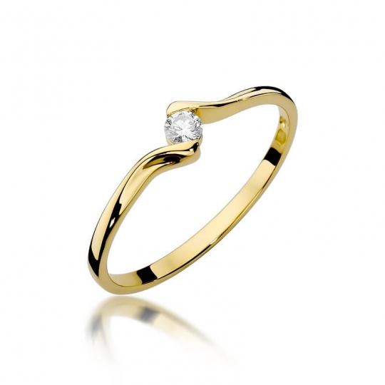 Złoty pierścionek z diamentem EY-332 0,09ct